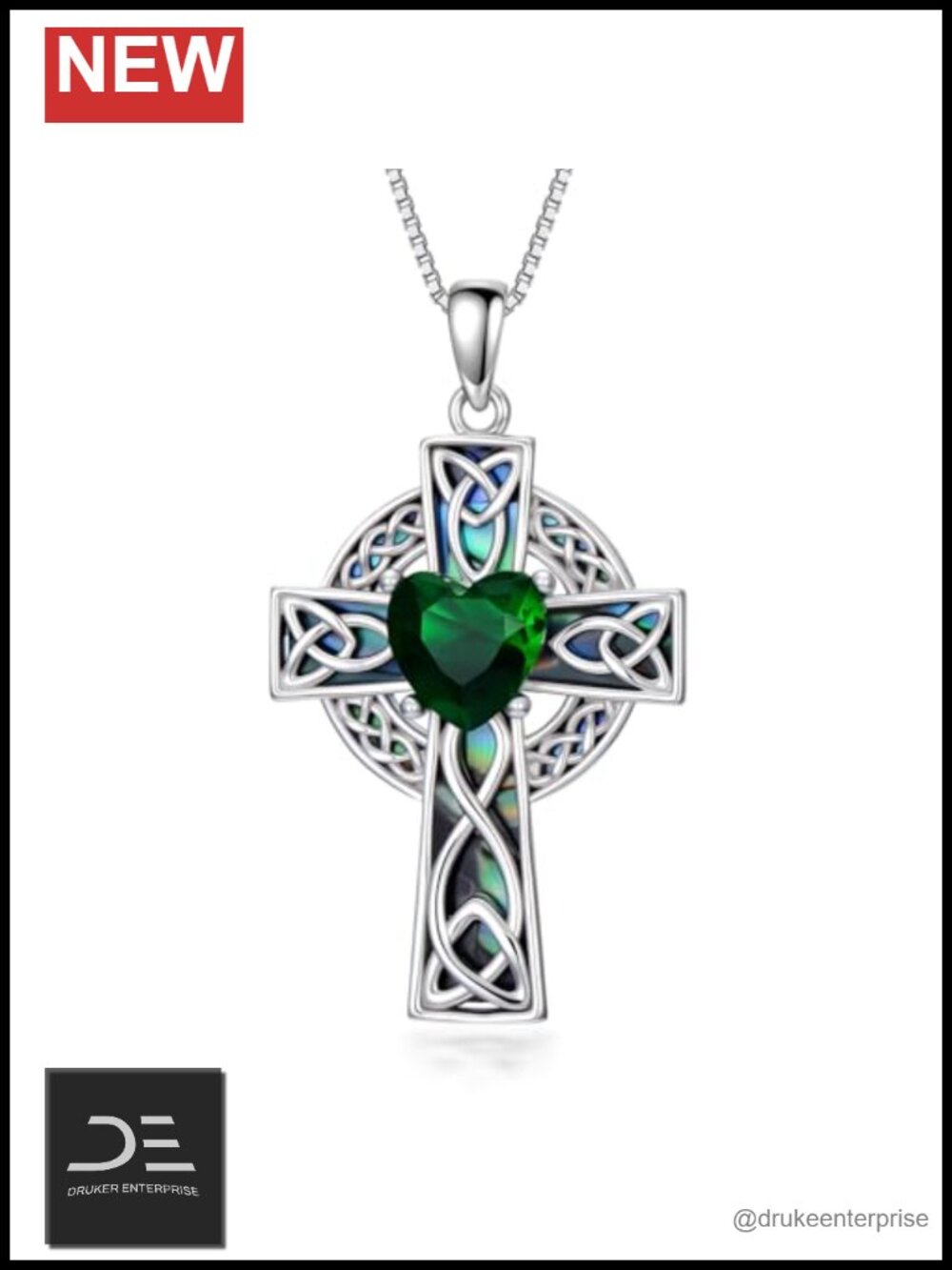 925 Sterling Silver Celtic Knot Cross Necklace for Women
